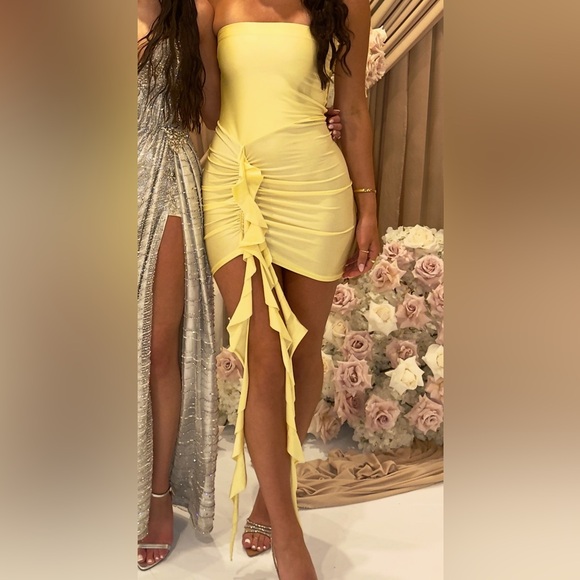 Revolve Yellow Strapless Mini Dress - Picture 2 of 2